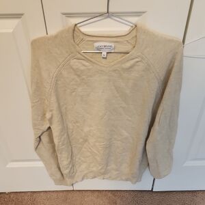 Lucky Brand Cream V-Neck Lightweight Pullover